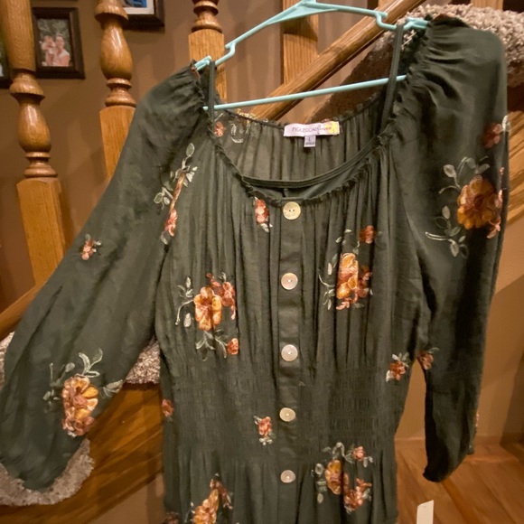 NWT Dress Barn Le Lis green floral maxi dress - Picture 3 of 4